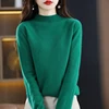 100% Pure Wool Half-neck Pullover In Autumn And Winter New Cashmere Sweater Women's Casual Knit Top Women's Coat 19 Colors 2