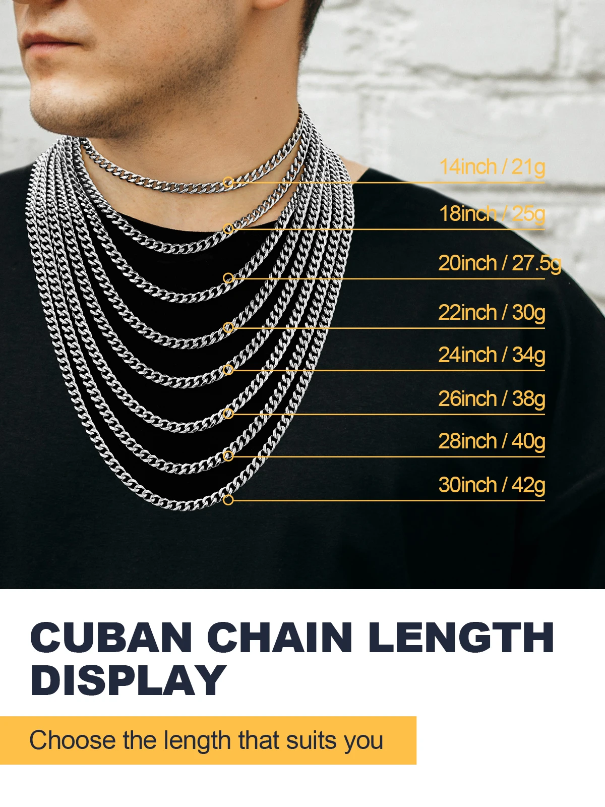 U7 Miami Flat Chunky Cuban Link Chain Necklace for Men Women Unisex Stainless Steel 3/6/9/12mm Wide 18-30