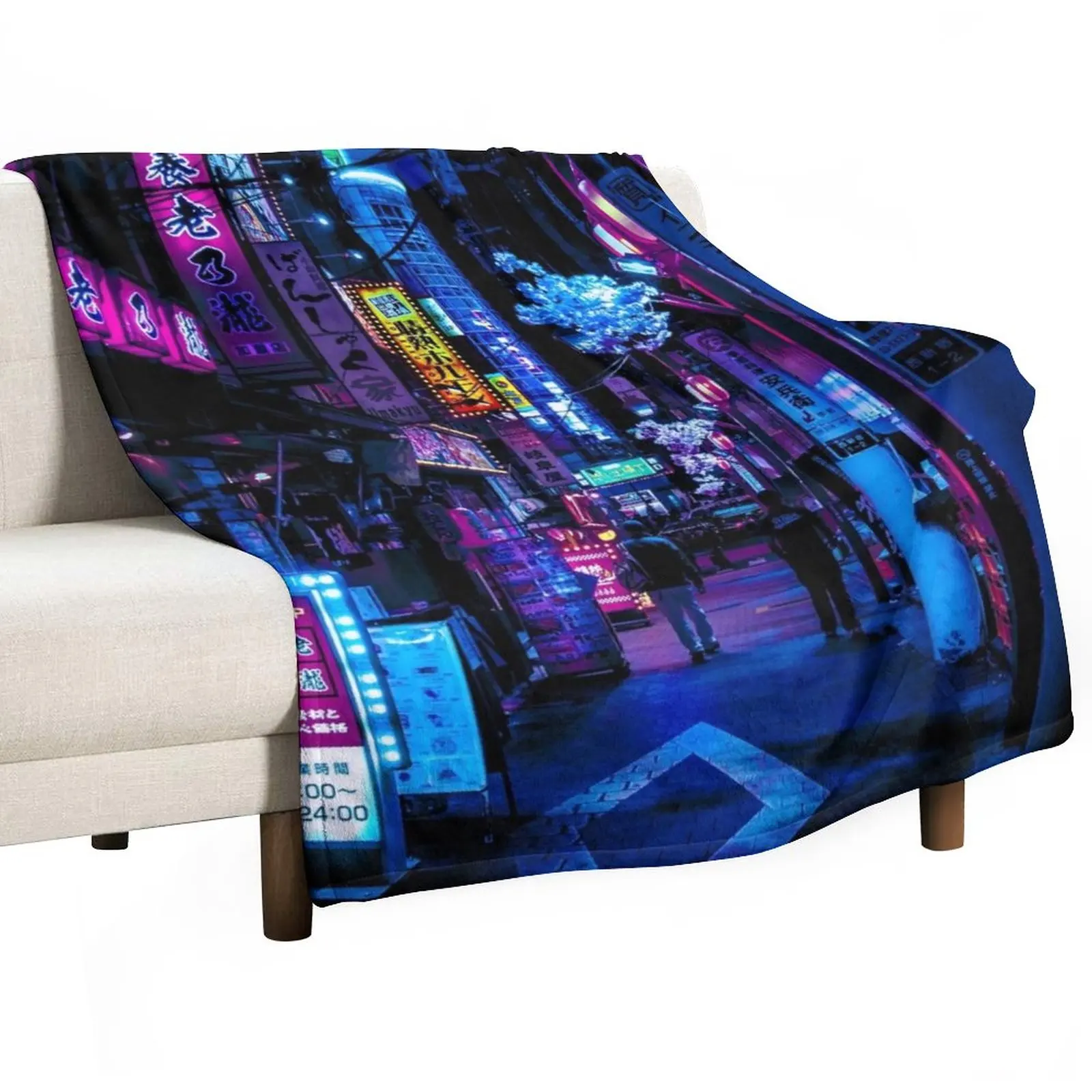 

Blue Tokyo Alleys Throw Blanket Softest Blanket Kid'S Blanket Beautiful Blankets Camping Blanket