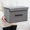 Fold Non Woven Fabric Storage Box Gray Home Supplies Clothing Underwear Sock And Kid Toy Storage Organizer Cosmetics 2