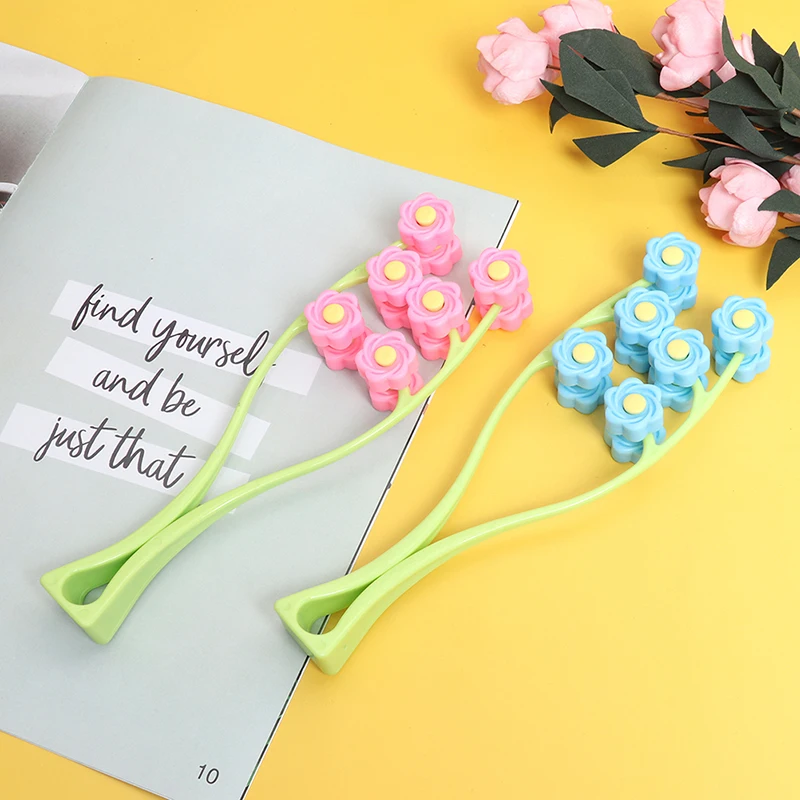 Portable Flower-Shaped Anti-Wrinkle Facial Massager Roller for Relaxation and Slimming