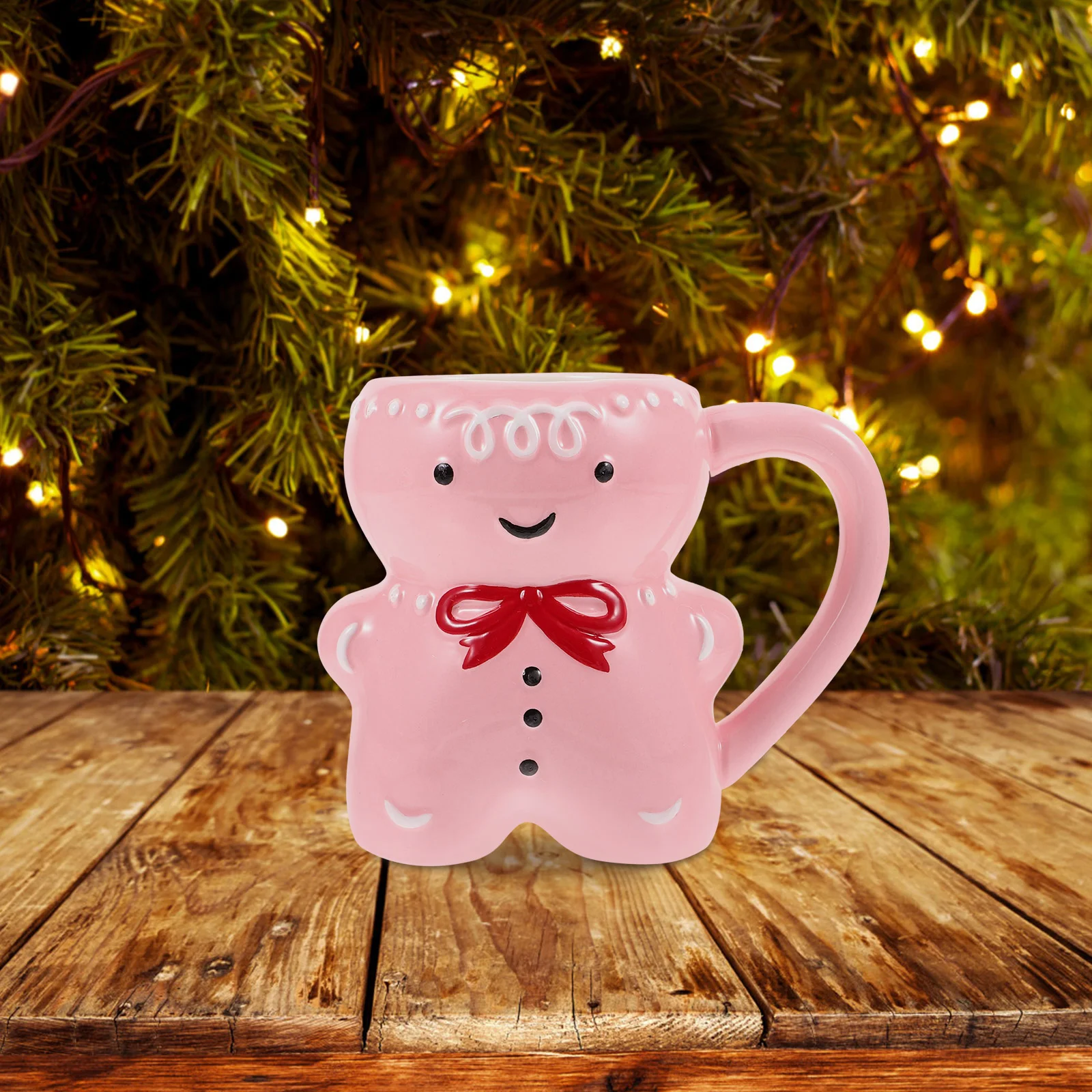 

Gingerbread Man Mug Ceramic Christmas Coffee Mugs Cute 3D Gingerbread Man Cup Novelty Mug Handle Milk Tea Cup Drinking Glasses