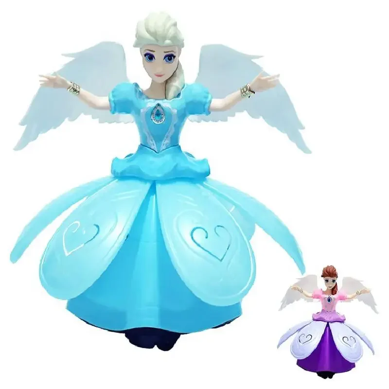 Princess Frozen Cartoon Animation Figure Elsa Doll Light Music