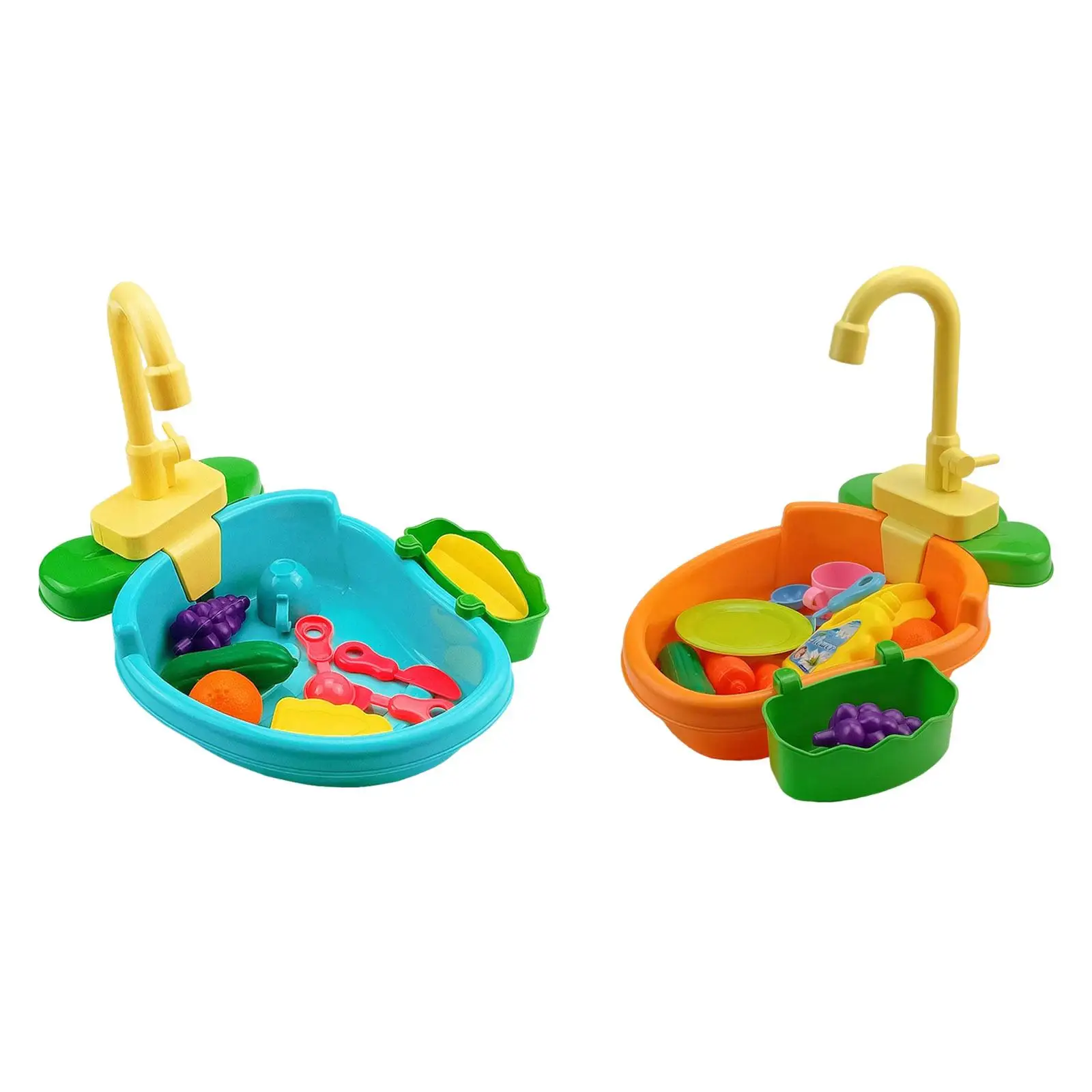 Pretend Kitchen Sink Toy Running Set Playing Games Playing Role Working