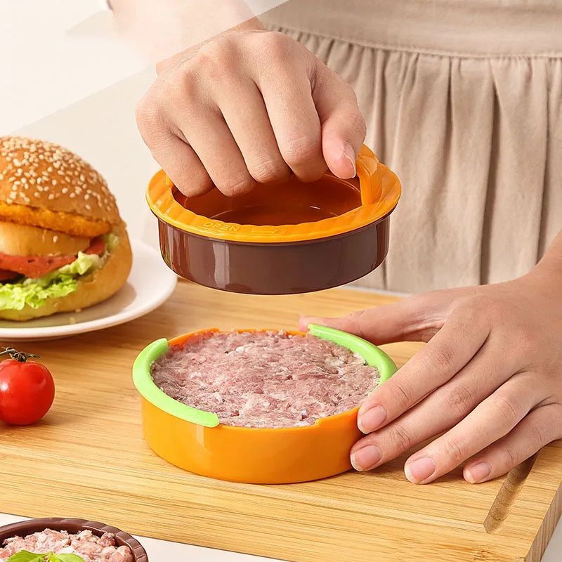New round hamburger pizza making tool, hamburger meat compactor, meat patty press combination compactor