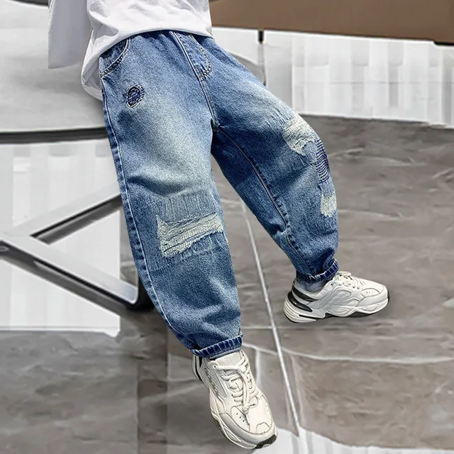 Jeans Bambino 11-12 Anni Jeans A Gamba Larga Per Bambine 5-13 Anni