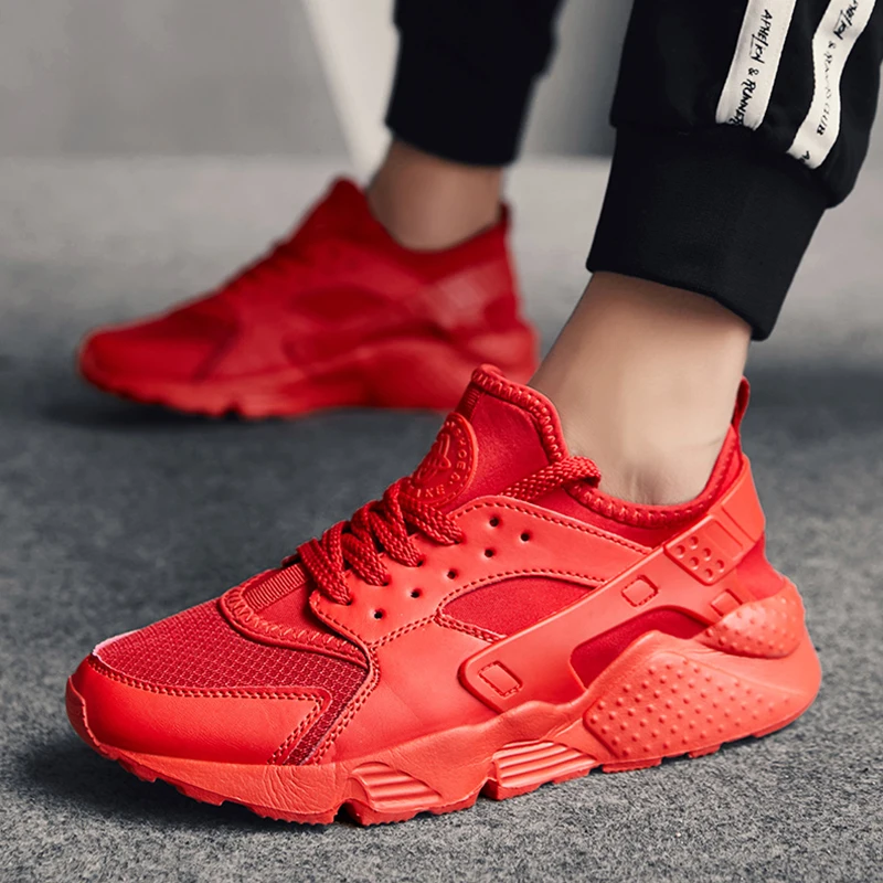 Free shipping 2022 NEW Unisex Red Sneakers for Men Mesh Sports Trainers Running Shoes Summer Male Women  35-47 Size Breathable