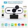 4K 2K Mini Webcam 1080P HD for PC Laptop Autofocus 30 FPS USB Webcam with Noise-Reducing Mic&Privacy Cover Web Camera Portable 2