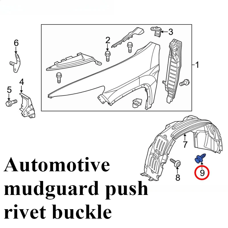 Mudguard Buckle Push Push Rivet Auto Clips 8mm Plastic Rivets Ford Wheel Arch Linings Bumpers Clip Plastic Trim Clips