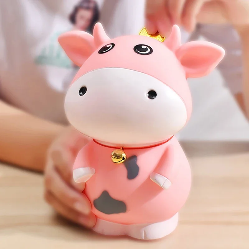 3 Sizes Piggy Bank For Paper Money Animal Cow Safe Money Box For Kids Creative Children Gifts Coins Cash Box Home Decoration 5