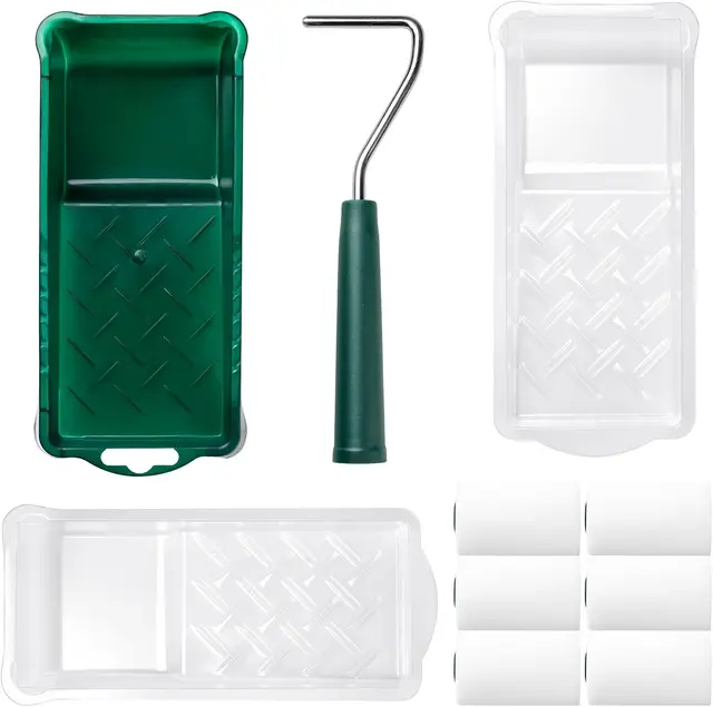 2 Inch Foam Paint Roller Kit with 10 Pack High-Density Rollers for Painting Corners and Trim