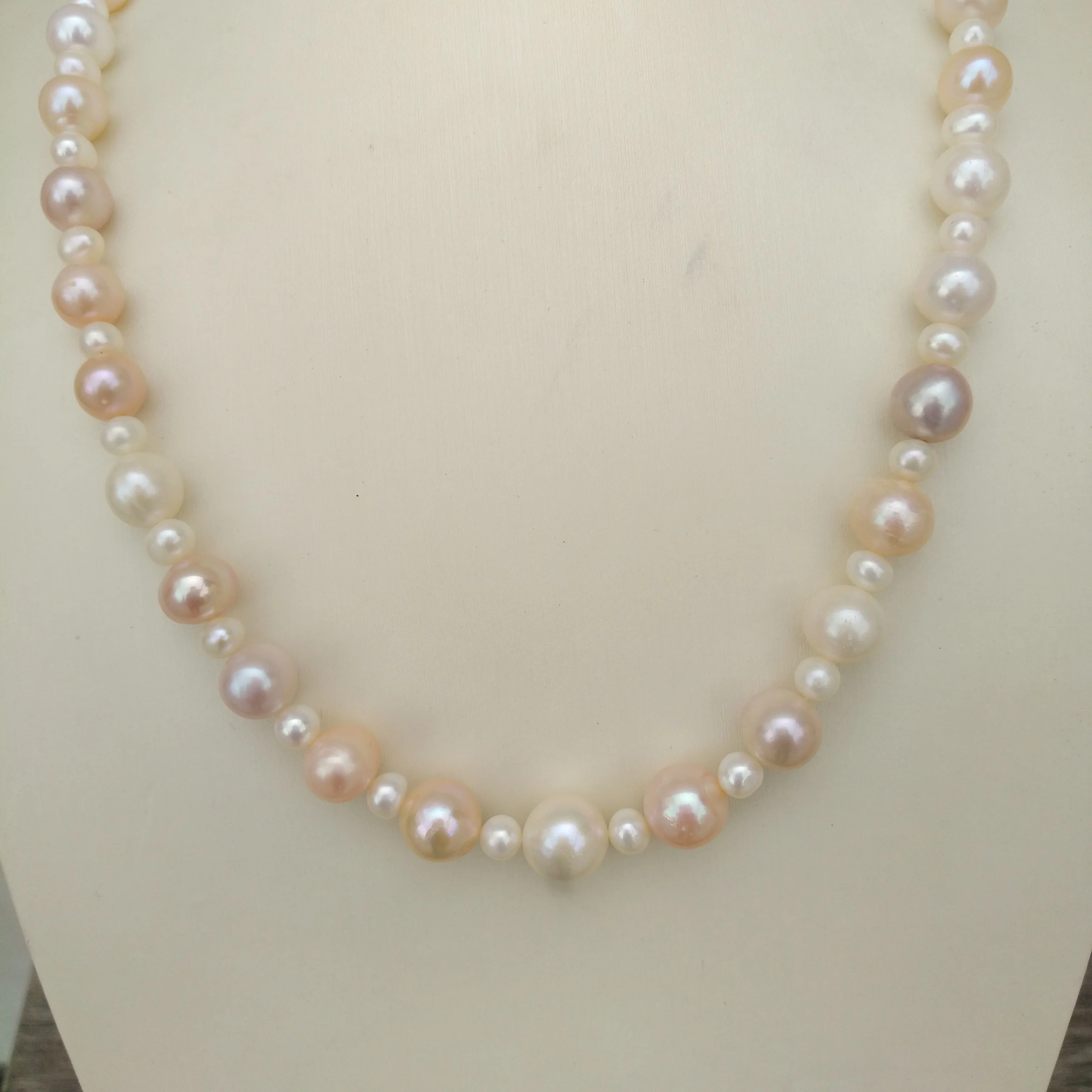 

18in New Design Natural South Sea Real White 4-5mm/Multicolor 8-9mm Pearl Necklace 14K Gold Filled Free Shipping