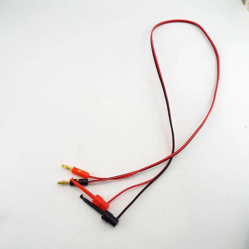 1 Pair 1M 4mm Banana Plug connectors to Hook Clip adapter electric Cable Gold Plated For Multimeter Test Leads wire red black
