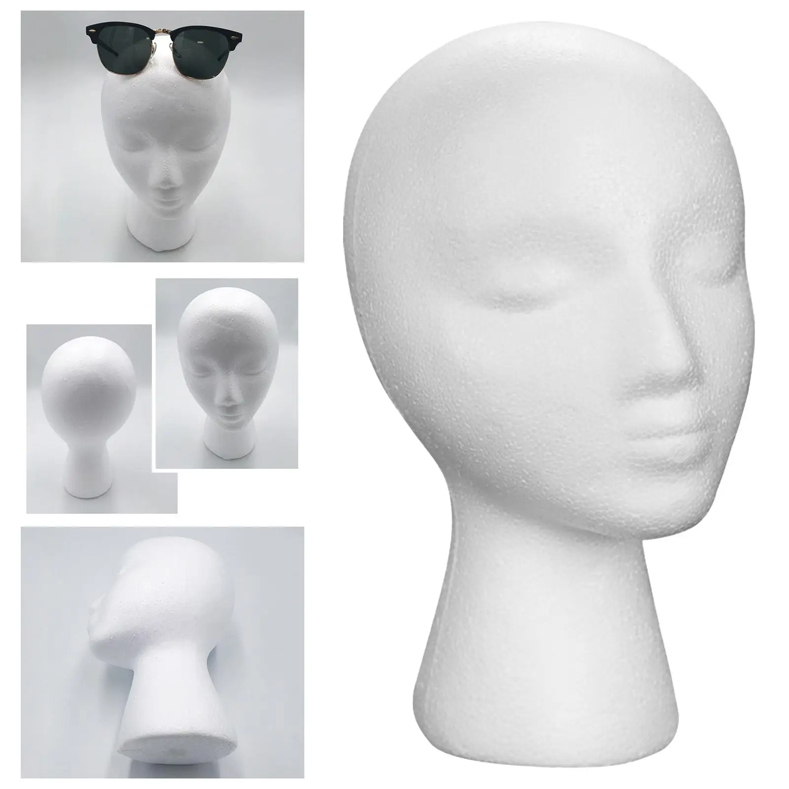 FemaleStyrofoamWigHeadManikinFoamHeadHatWigDisplayStandfor