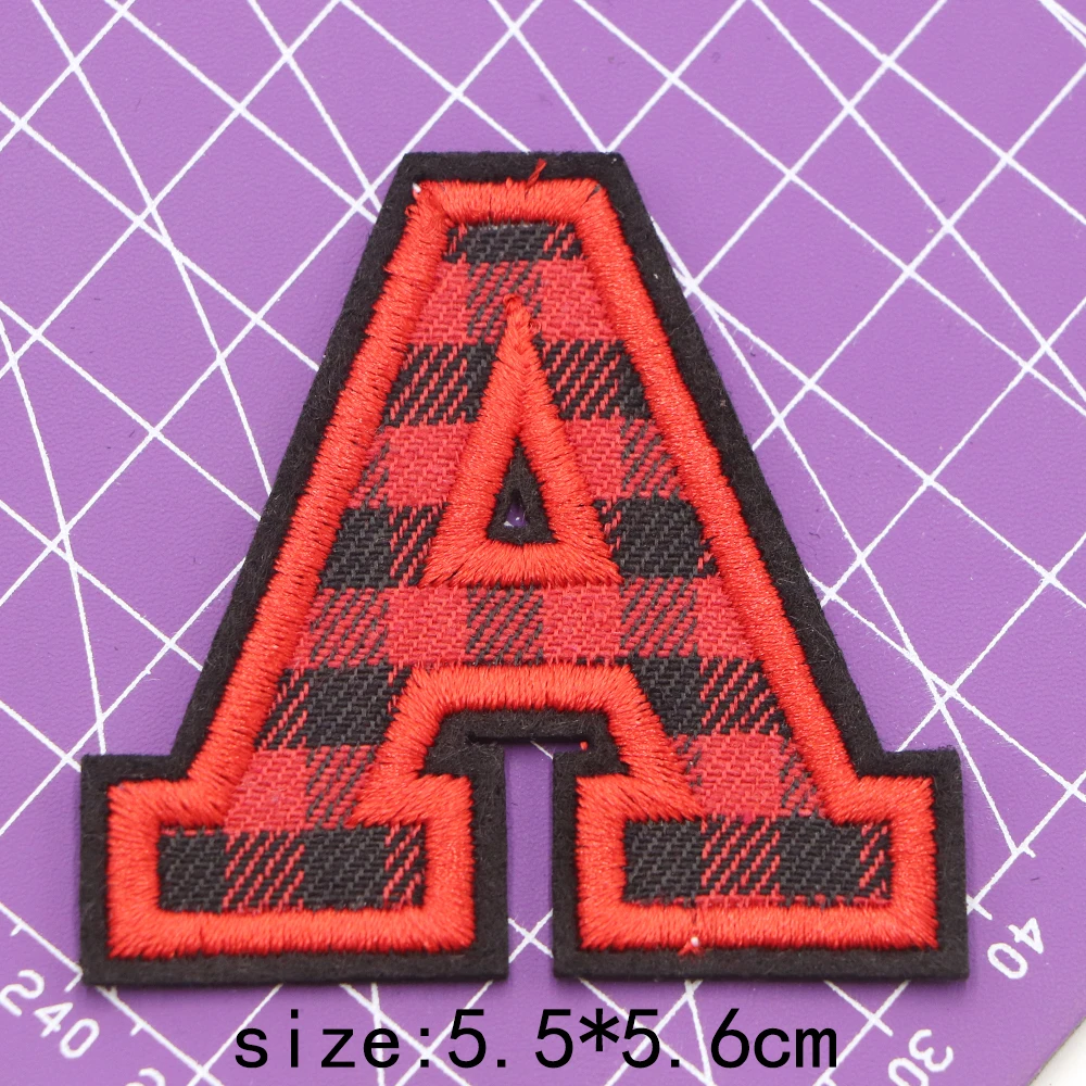 1PC XMAS  Red Letters A-Z Embroidered Applique Patches for Clothes, Skirts, Hats, Socks, Jeans DIY Accessories