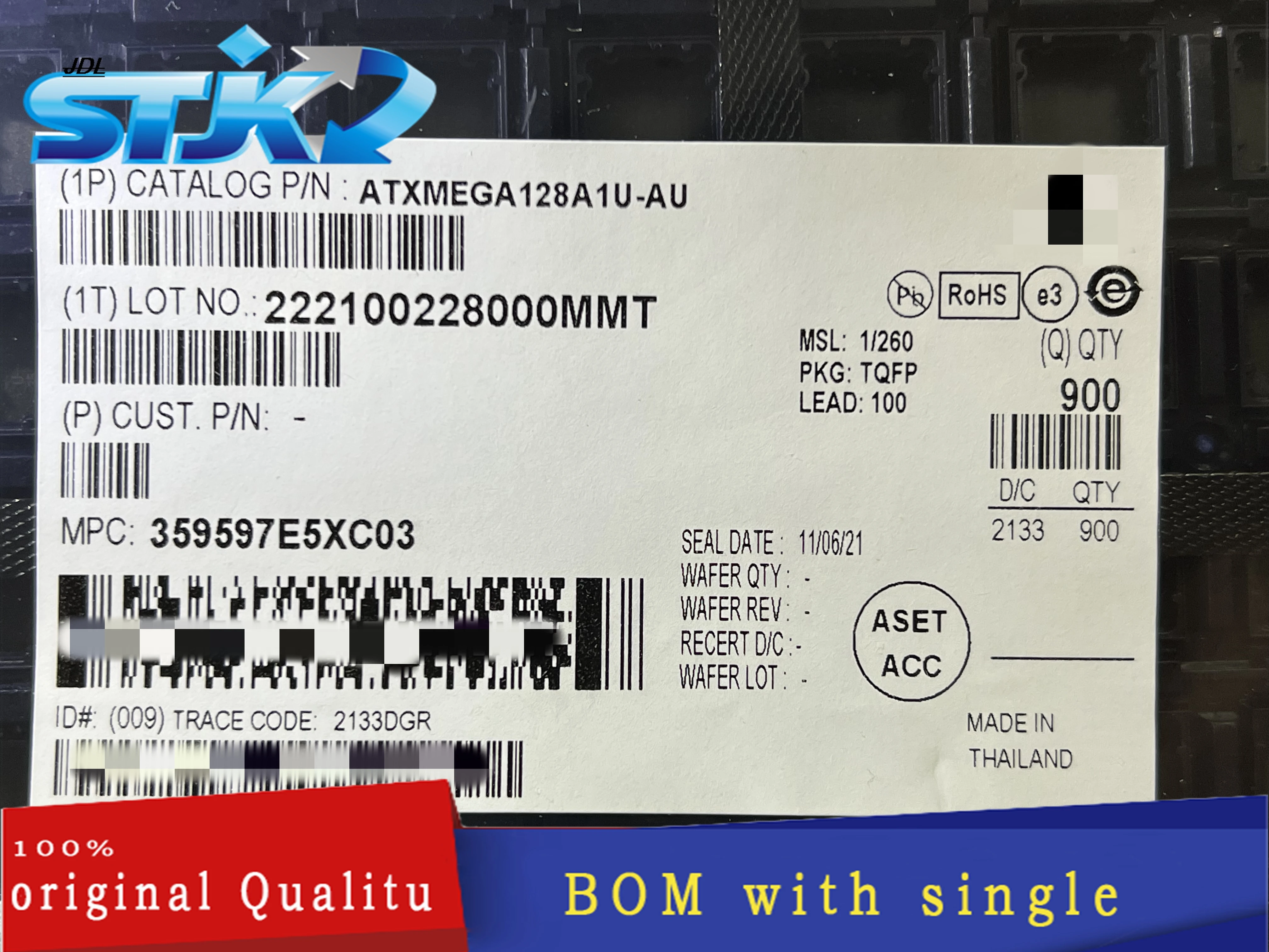 

ATXMEGA128A1U-AU QFP100 DC2021+ Interface - serializer, solution series New original Not only sales and recycling chip