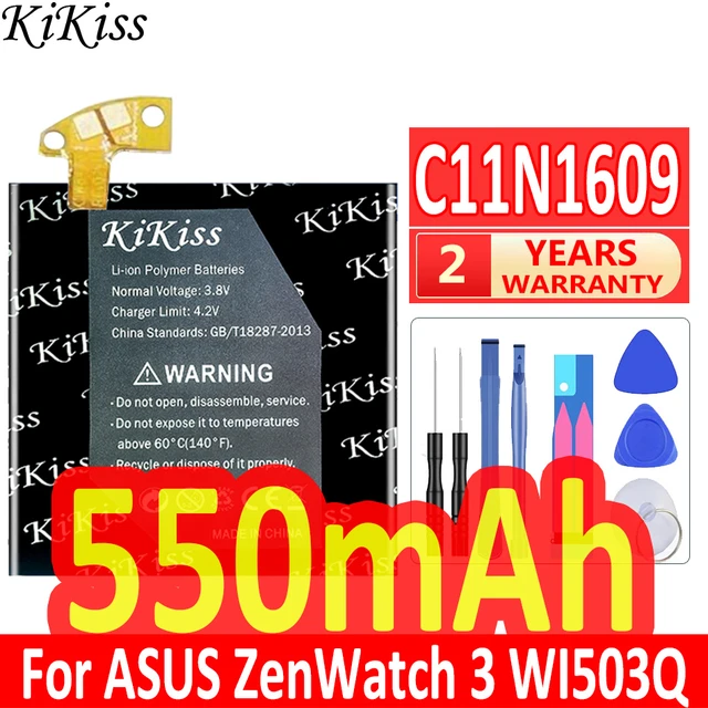 550mAh KiKiss Powerful Battery C11N1609 for ASUS ZenWatch 3 WI503Q  Smartwatch Batteries Replacement Battery - AliExpress