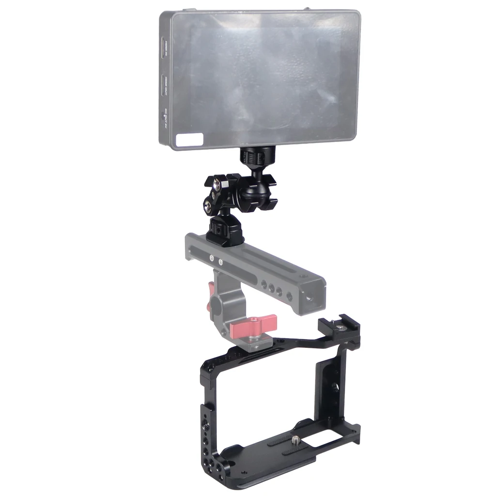 Aluminium-Kamerakäfig für Fuji X-E4 XE4 Passgenauer Rahmengriff mit Cold Shoe Arri-Halterung Handgriff Armband Licht- und Monitorhalter – Detail 21