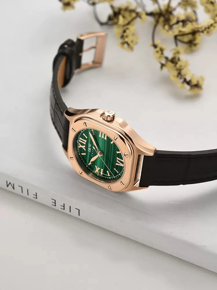 Carnival High Quality Classic Retro Women's Square Green Quartz Watch Women's Clock Luxury Style Sapphire Crystal Wristwatch