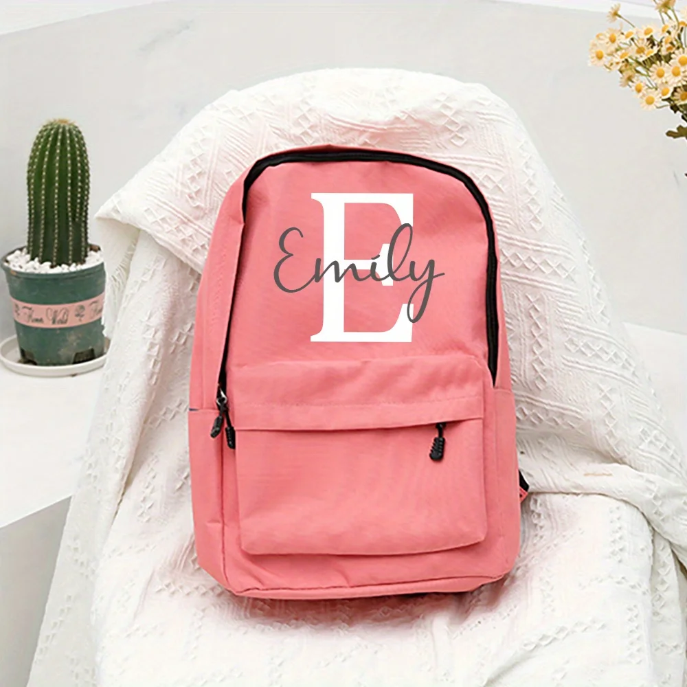 Personalized Initial with Name Girls Backpack Nursery Child Pre School Rucksack Students Bag Backbag Kids Back To School Gift 1
