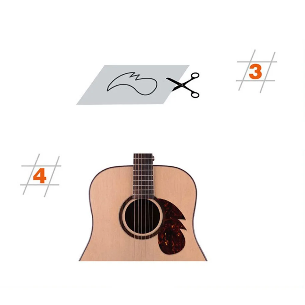 DIY Acoustic Guitar Pickguard - Self-Adhesive Celluloid Sheet, 20cm x 17cm, Multiple Color Options
