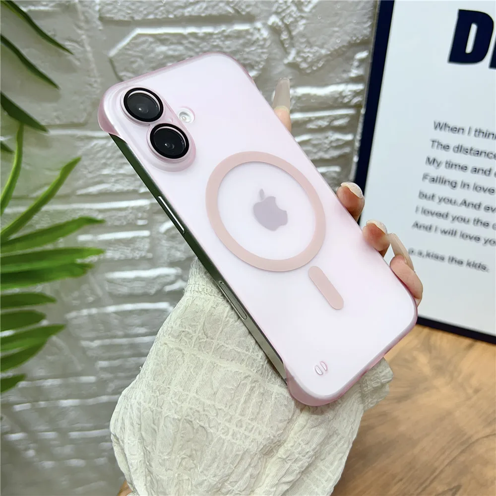 Frameless Slim Magnetic Frosted Matte Case with Transparent Lens Cover