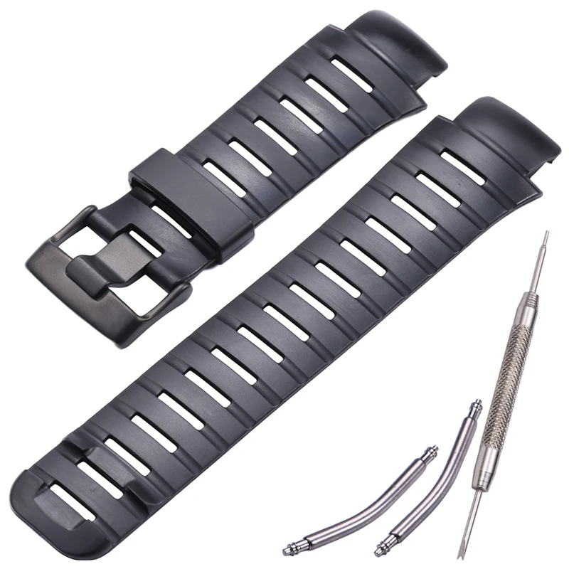 thumbnail image 1 of Correa de reloj de caucho negra adecuada para Suunto X-Lander Military Pulsera para hombre Accesorios para reloj X-LANDER, 1 of 5