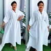 2025 New Beaded Satin African Dresses for Women Elegant Evening Party Dress Dubai Abaya Kaftan Wedding Gown Dashiki Ankara Robe