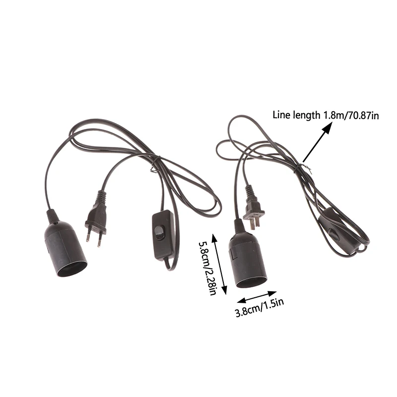 EU US Plug 1.8m Power Cord Cable E27 Lamp Base Holder With Switch Wire For Pendant Led Bulb Fixture Hanglamp Suspension Socket