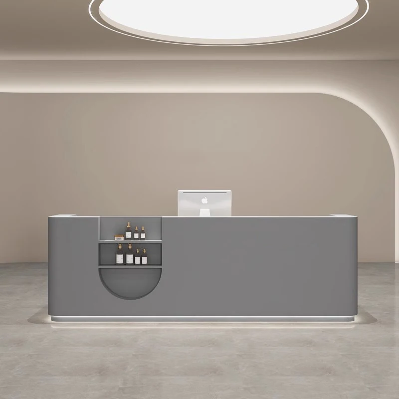 Hotel Drawer Reception Desk Information Wood White Luxury Reception Desk Console Beauty Mesas Auxiliares Beauty Salon Furniture