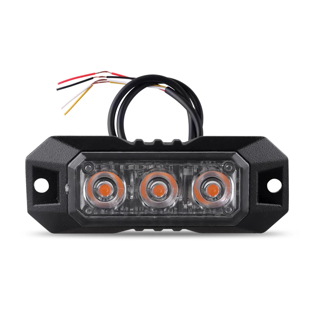 3LED Emergency Strobe Warning Flashing Grille Lights Trucks Cars 12 24V 1PCS