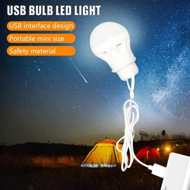  KAYYELAMP Conveniente bombilla LED simple de 3 W, luz blanca,  bombilla de manguera de metal, alimentación por 5 V, ángulo de carga USB,  mini lámpara de mesa ajustable para lectura, camping, 