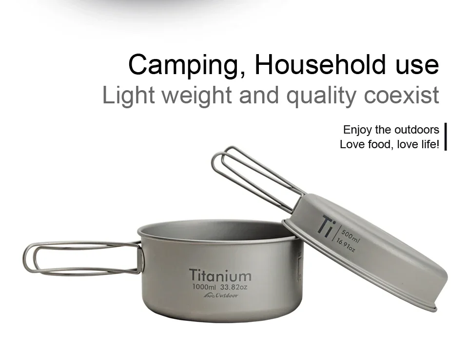 Ultralight Titanium Pot For Outdoor Camping And Hiking Cookware_voghion.com