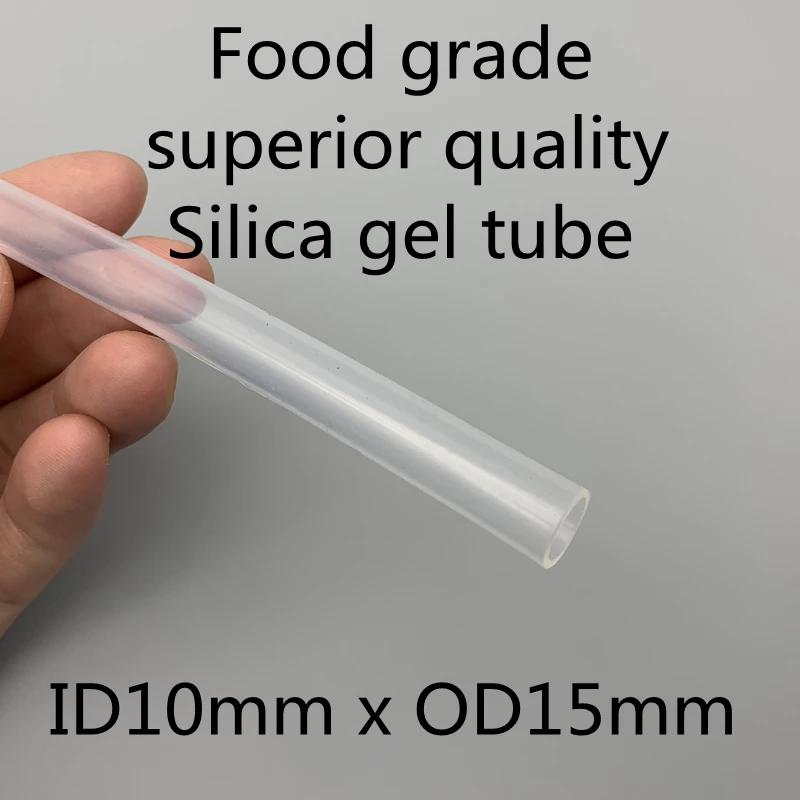 

10x15 Silicone Tubing ID 10mm OD 15mm Food Grade Flexible Drink Tubing Pipe Temperature Resistance Nontoxic Transparent