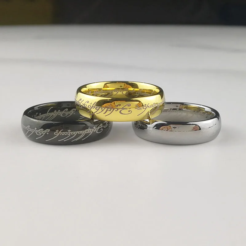 My Precious!  Gold / Black / Silver Color 6mm Tungsten Carbide Ring + Stainless Steel Chain Fashion Jewelry The One Ring 3