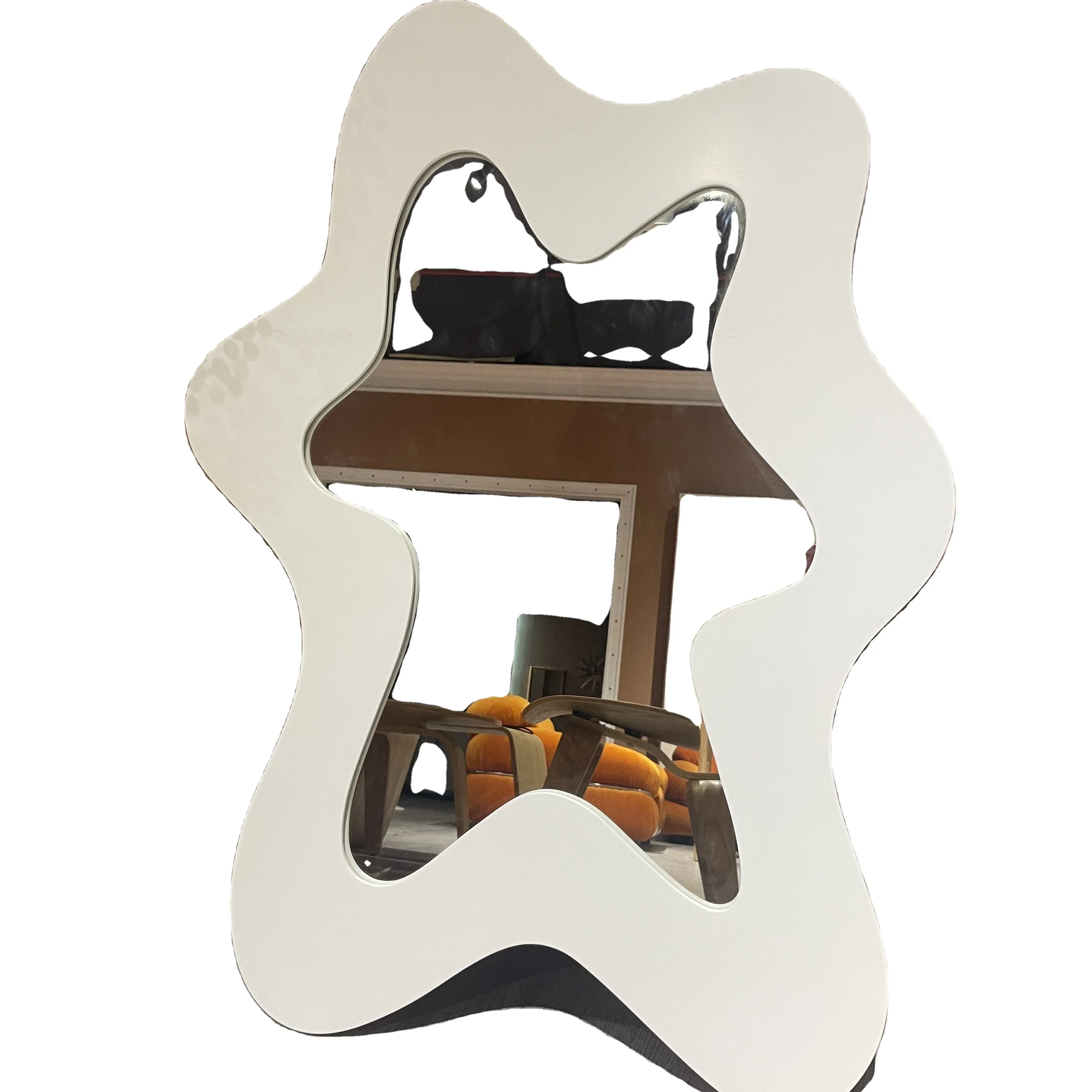 קיר תלוי מראה אמנות פיסול קיר פיסול דקורטיבי מראה קוסמטית לחדר בתים