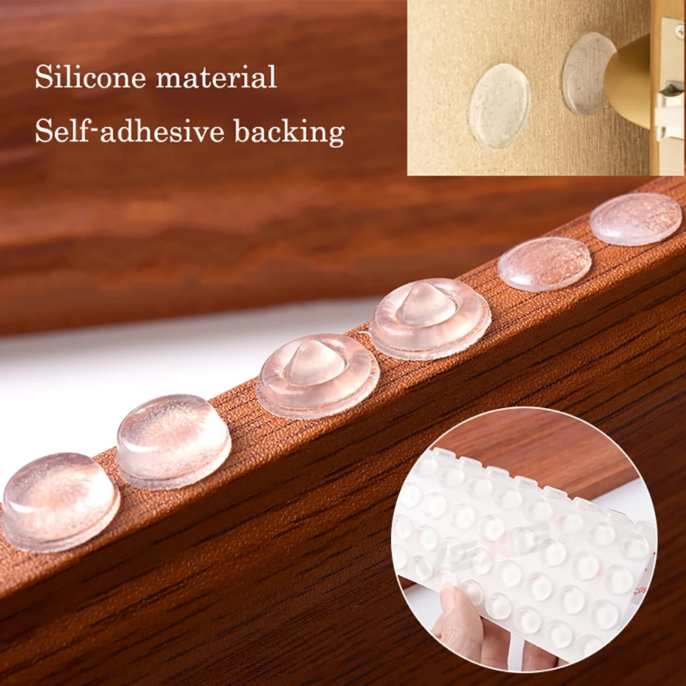 100-50pcs Transparent Soft Silicone Strong Self-Adhesive er Pad Cabinet Bumper Door Stoppe Furniture Wall Toilets Anti-crash