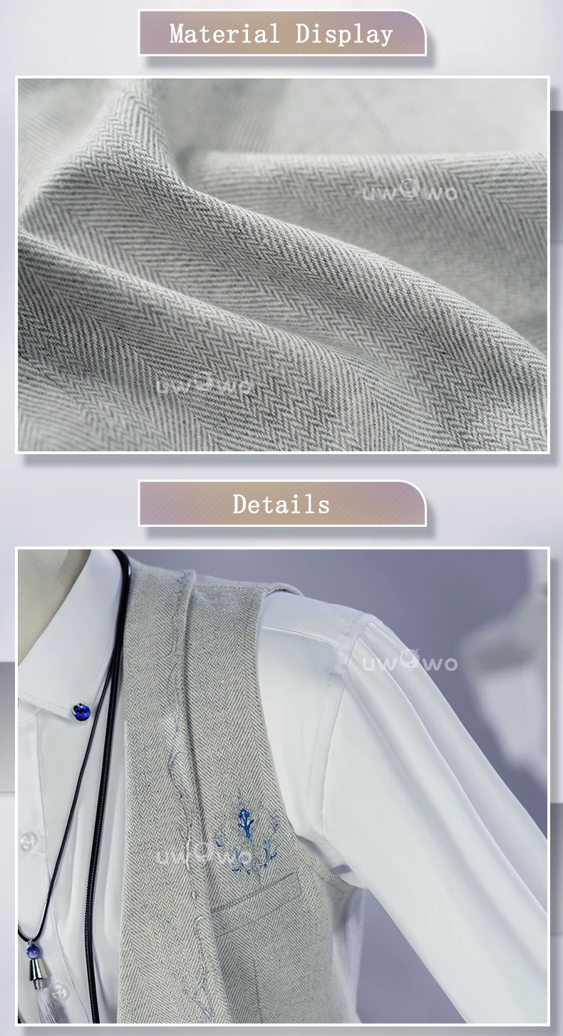 Xavier Cosplay Game Love and Deepspace Lightseeker Silvery Polyphony Suit Vest Costume 3