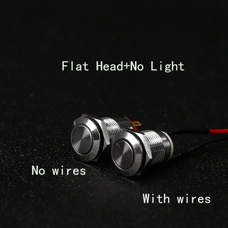 thumbnail image 1 of 12MM 1 pieza Pequeño interruptor de botón pulsador LED Encendido/apagado Zócalos Metal Arranque y parada 6V/12v/24V/220V Momentáneo Coche Eléctrico Motocicleta Barco, 1 of 5
