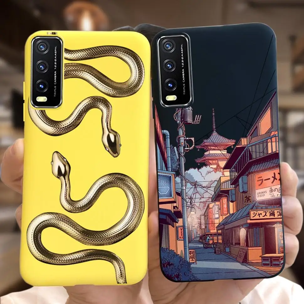 جراب هاتف فاخر على شكل زهرة لهاتف Vivo Y20 غطاء حم...