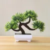 Bonsai New Green Artificial Plants Bonsai  Like Live Small Tree Grass Flower Potted Christmas Party Home Office Decor Wedding 2