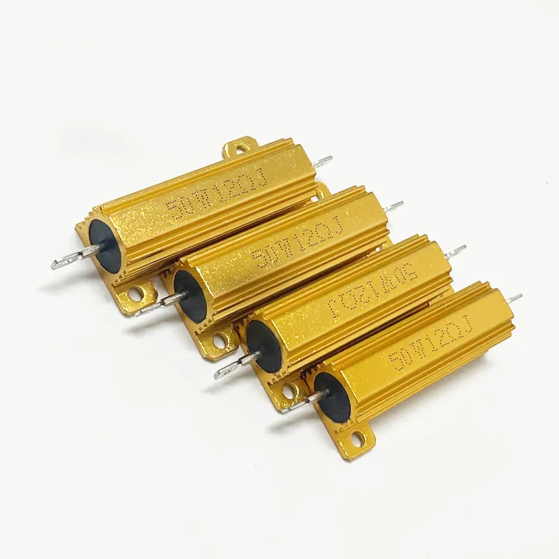 

1PCS Gold Aluminum Shell Resistor RX24-50W 5% 270R-20K OHM
