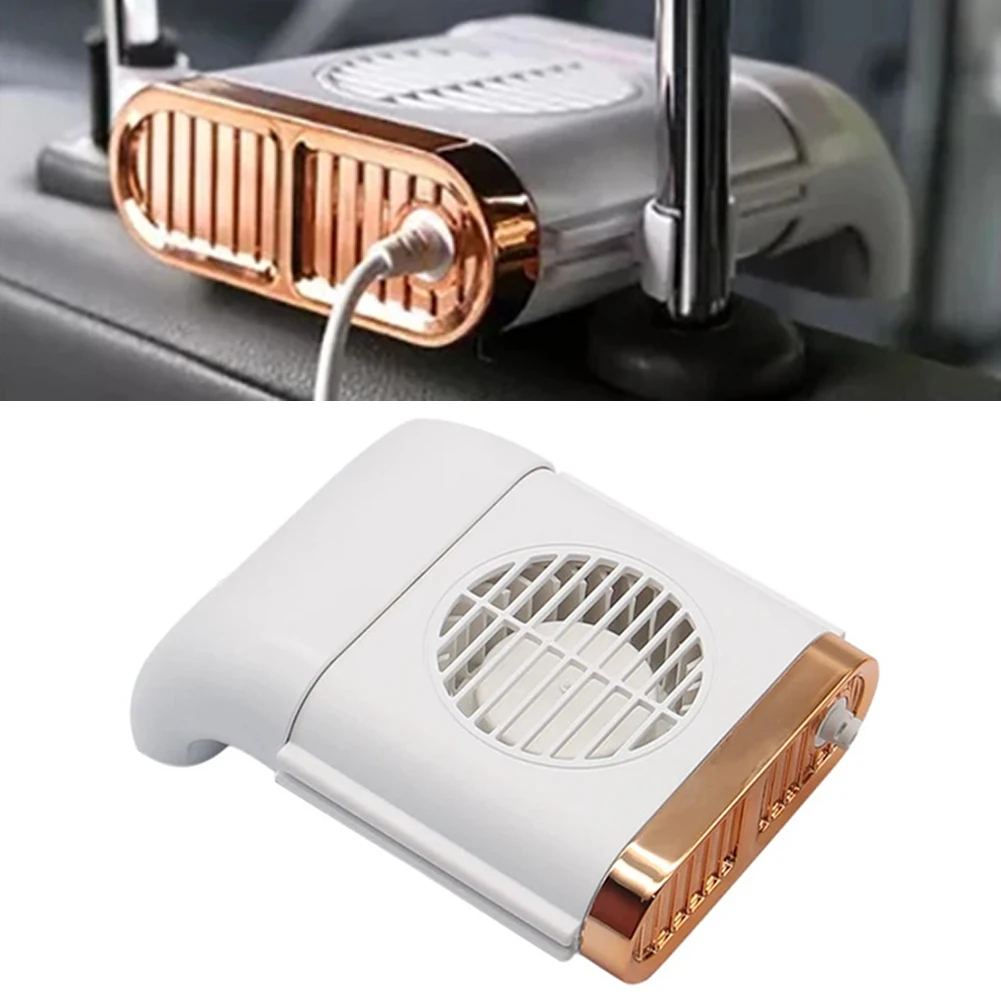 

1x USB Car Back For Seat Fan Three-grade Foldable Silent Fan Adjustable Wind Speed 5V 1A ABS& Circuit Board&motor White Fans