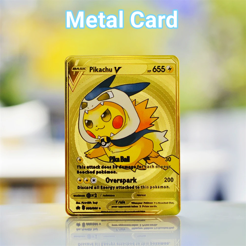 Pokemon Iron Cards Vmax Metal Pokemon Letters Pikachu Mewtwo Charizard Vmax  Gold Metal Shiny Letters Game Collection Card Toys - AliExpress