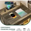 Stand Set 2 with Gun Drawer, with Charging Station, LED with Human Sensor Light, Nightstands 4