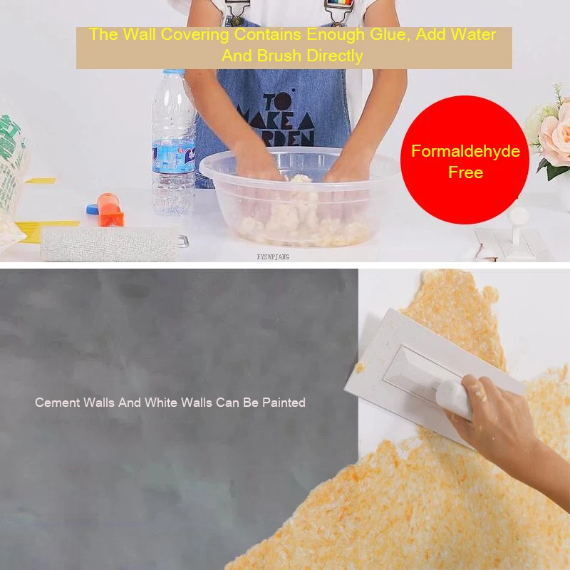 Plant Fiber Wall Coating Plant Fiber Wall Clothe Durable Plant Glue Powder Wall Mud Absorbs Noise Heat Insulation Coating Covering Liquid Wallpaper