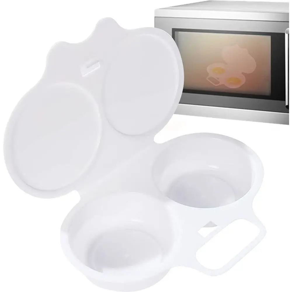 Egg Poacher, Silicone Egg Poacher 2 Cavity Nonstick Poached Egg Maker Microwave Cooker