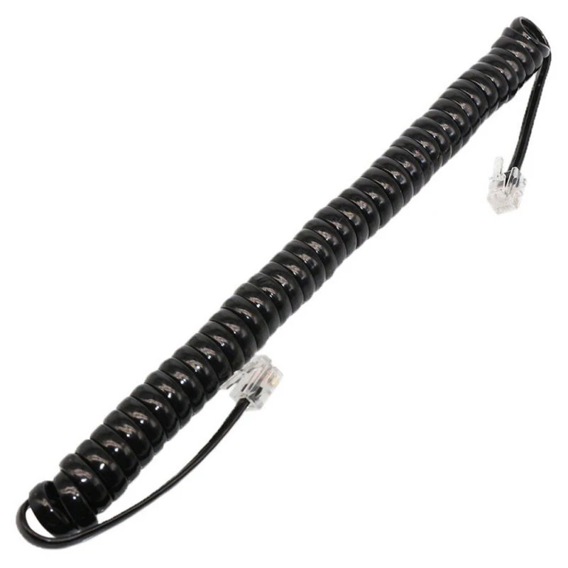 Description Picture 4 of item3meters Telephone Handset Phone Extension Cord Curly Coiled Cable Spring Wire RJ10 Plug Telephone Coiled Cord