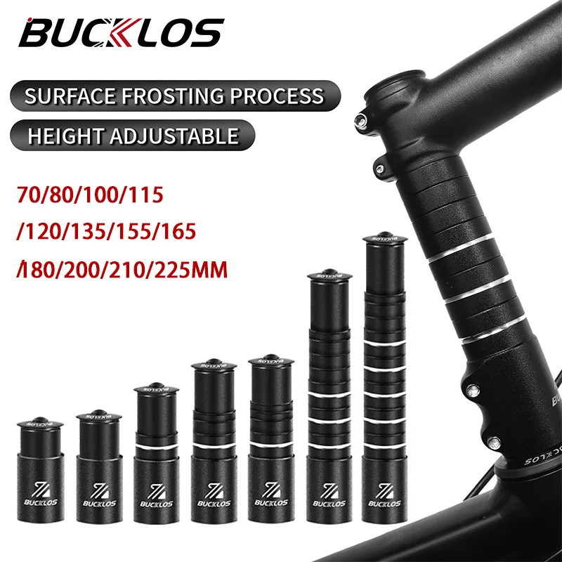 BUCKLOS Bicycle Stem Height Extender 100/120/135/180/210MM Aluminum Alloy Handlebar Rise Up Adapter 28.6mm Cycle Accessories