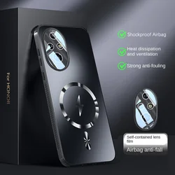 Magnetic Heat Dissipation Matte Shockproof Back Case with Full Cover Design for Honor 100 Pro (Black)